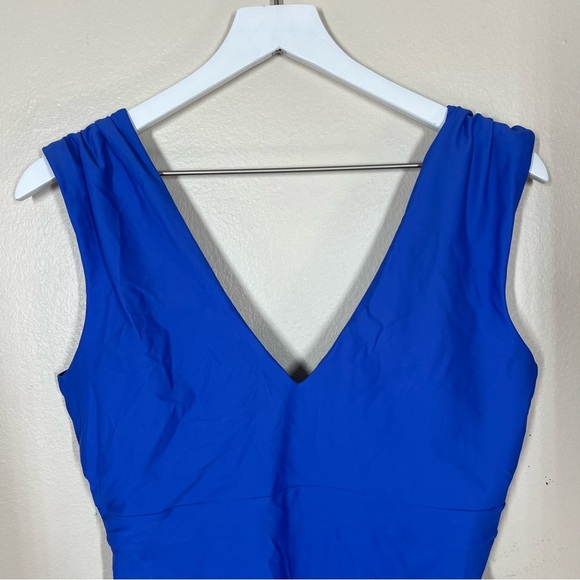 Summersalt Womens The Ruched Backflip One Piece Swimsuit Blue Size 10 Beach Swim - Picture 2 of 9